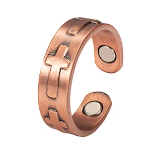 Wollet Magnetic Copper Ring Arthritis Women Pure Copper Rings for Women Adjustable Health with 3PCS Magnets