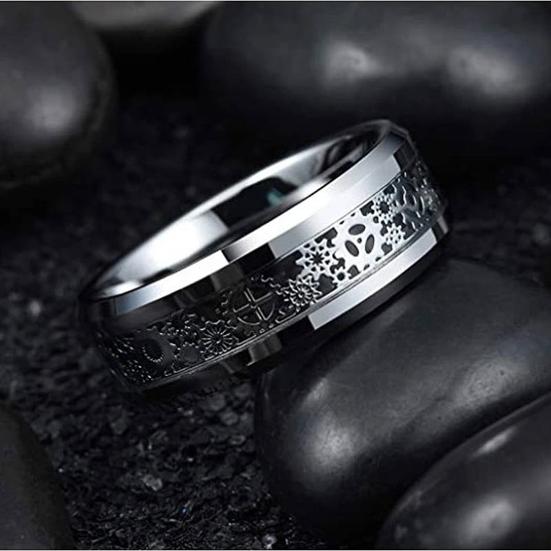 Wollet Customizable Fashion Jewelry Unisex Tungsten Steel Ring