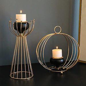 Wollet Fashionable Home Candlelight Dinner Decoration Ornaments Metal Iron Candle Holder