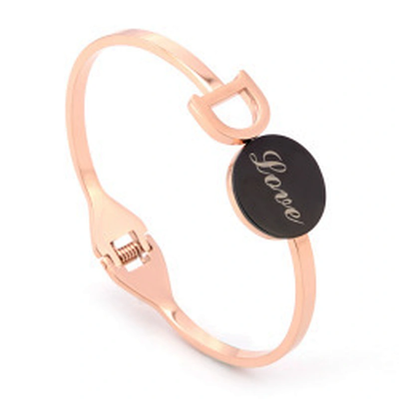 Wollet New Design Fashion Adjustable Love Bracelet Rose Gold Stainless Steel Bracelet