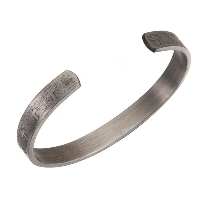Wollet Mens Silver Bangle  Arthritis Pain Relief Therapy Healthy Copper Magnetic Bracelet