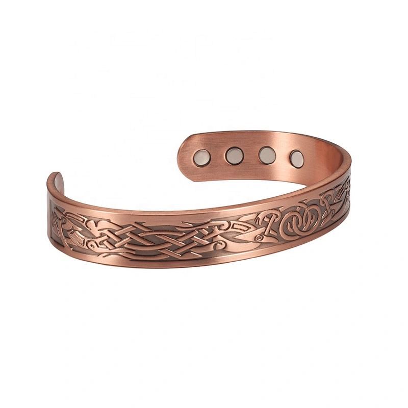 Wollet Mens Pure Copper Bangle  Arthritis Pain Relief Therapy Healthy Copper Magnetic Bracelet