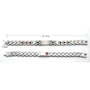 Wollet Real Tungsten Health Energy Custom Free Diabetic Medical Magnetic Alert Id Bracelet