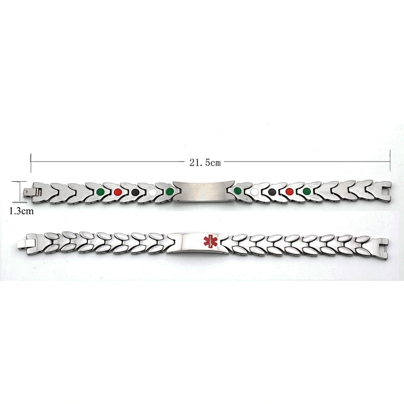 Wollet Real Tungsten Health Energy Custom Free Diabetic Medical Magnetic Alert Id Bracelet
