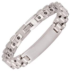 Wollet mens bio healing energy magnetic bracelet stainless steel jewelry