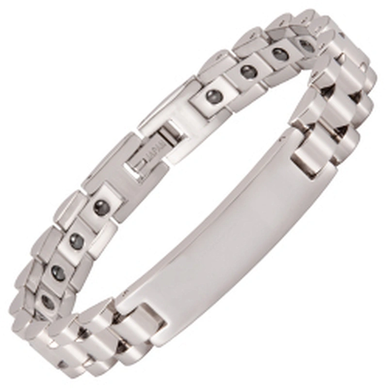 Wollet mens bio healing energy magnetic bracelet stainless steel jewelry