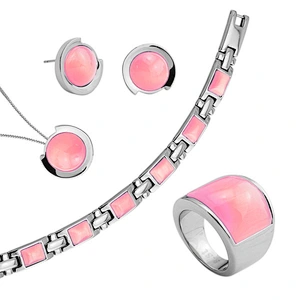 2018 New Design women colorful cat eye Stainless Steel fashion costume jewelry set