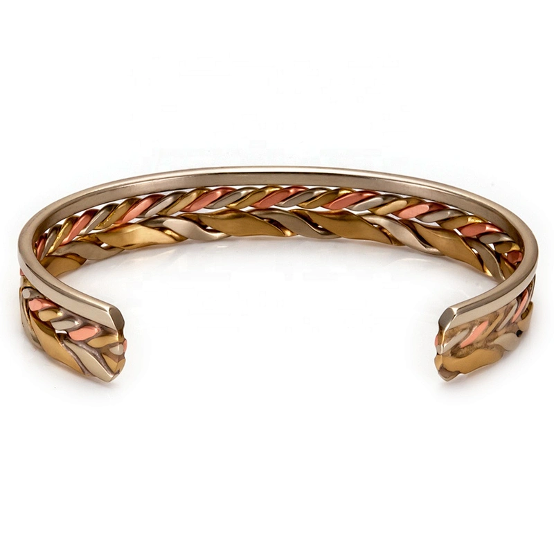 Wollet Wholesale Mens Jewelry Magnetic Arthritis Pain Relief Therapy Healthy Cuff Vintage Engraved Copper Bracelet