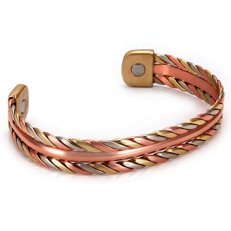Wollet Mens Magnetic Arthritis Pain Relief Therapy Healthy Cuff Vintage Engraved Wholesale Energy Copper Bracelet