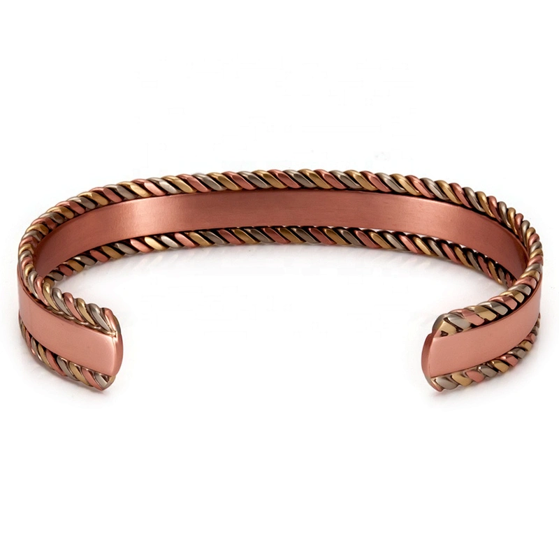 Wollet Mens Pure Copper Bangle  Arthritis Pain Relief Therapy Healthy Copper Magnetic Bracelet