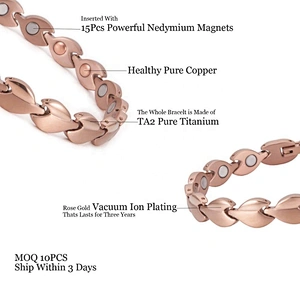 Wollet Japan Popular Health Benefits Ladies Dubai Pain Relief Vertigo Titanium Neodymium Bio Magnetic Therapy Bracelet For Women
