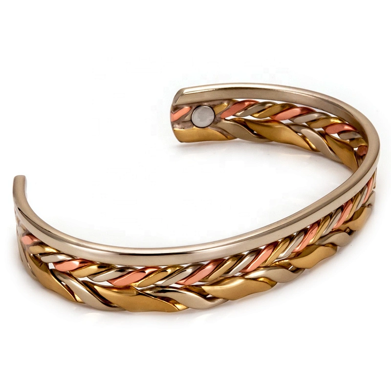 Wollet Wholesale Mens Jewelry Magnetic Arthritis Pain Relief Therapy Healthy Cuff Vintage Engraved Copper Bracelet