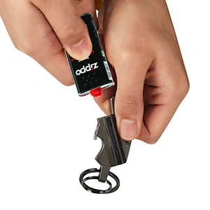 Wollet New Design Flint Lighter Keyring Ring Gas Silver Keychain Lighter
