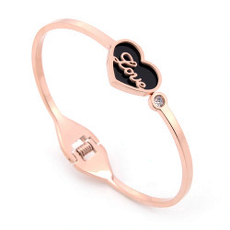 Wollet New Design Fashion Adjustable Love Bracelet Rose Gold Stainless Steel Bracelet