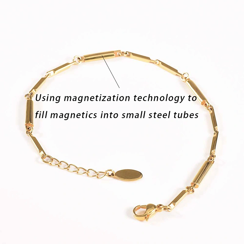 Wollet Latest Design Fashion Rose Gold 316L Stainless Steel Bio Magnetic Bracelet