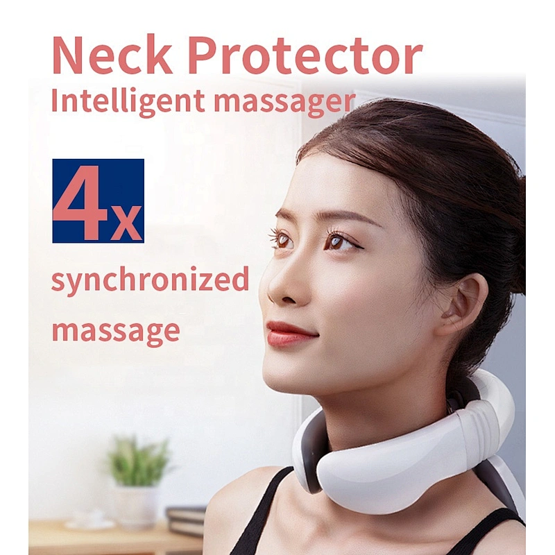 Wollet 5 Modes 9 Levels Smart Deep Tissue Trigger 4 Point Massage Intelligent Portable Cervical Neck Massager with Heat Cordless