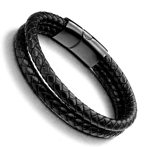 wollet fashion jewelry wholesale magnetic leather bracelet with cz stone and volcano