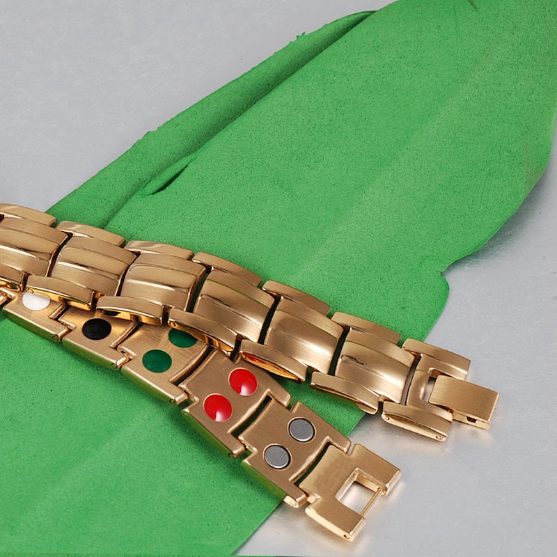 High quality stainless steel tow row germanium bracelet japan