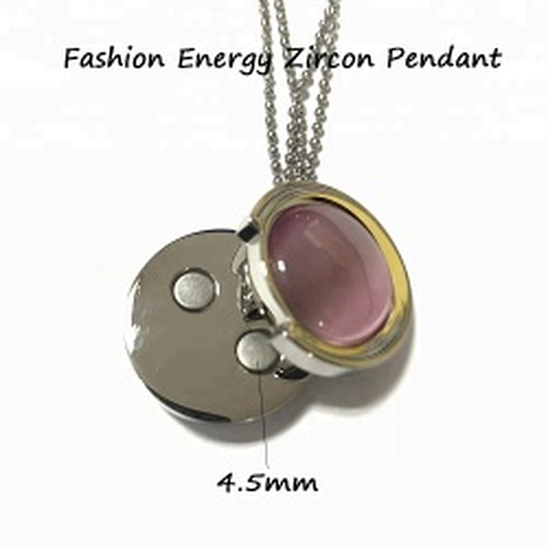 Wollet Fashion Double Magnetic Energy Stainless Steel Pendant With Zircon