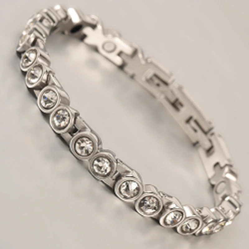 Small Amethyst Stainless Steel Tennis Bracelet Fashion Bijoux