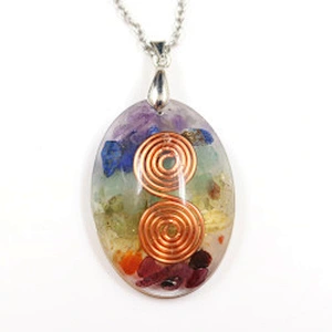 Wollet Natural Crystal Organ Double Spiral Chakra Power Stone Pendant