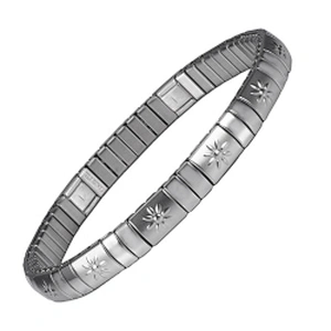 Wollet New Design Flexible Stainless Steel Magnetic Therapy Elastic Bracelet for Women and Girls