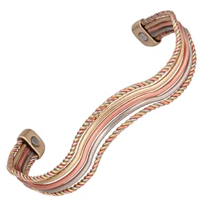 Wollet Magnetic Arthritis Pain Relief Therapy Healthy Mens Copper Bracelet