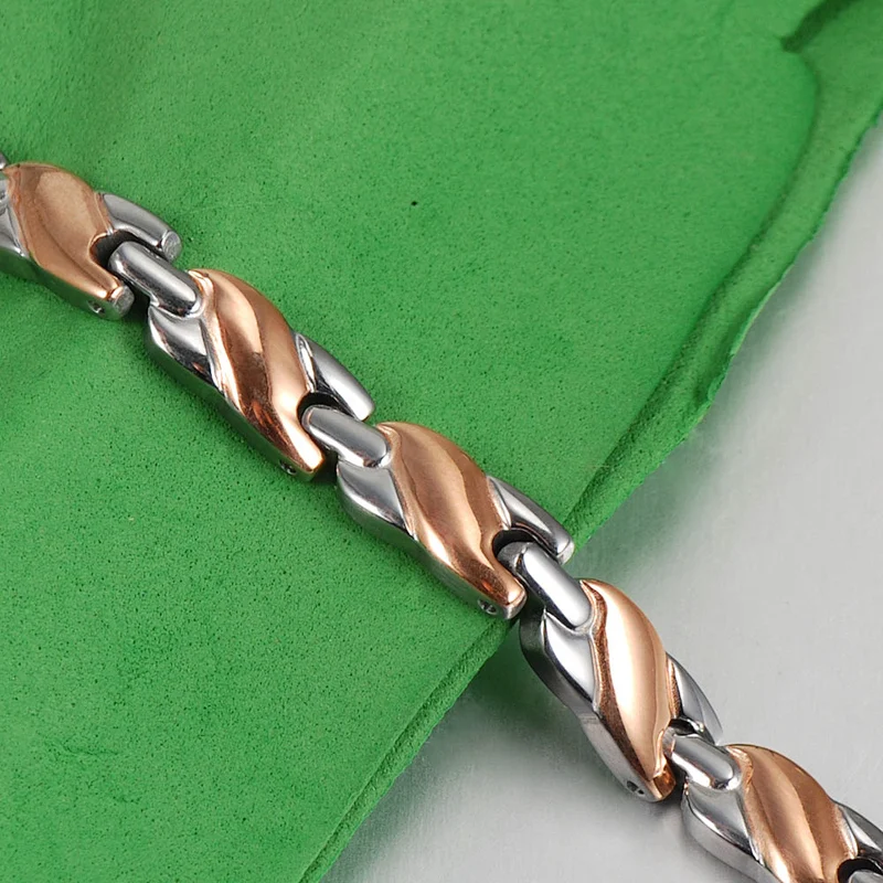 Wollet Hight polished & brushed gold plated stainless steel bracelet