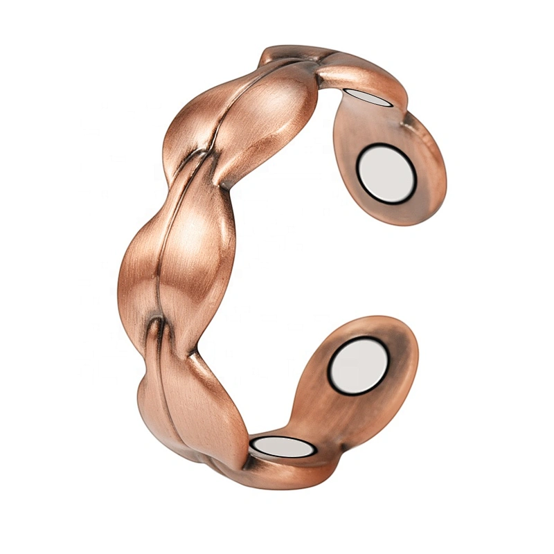Wollet Magnetic Copper Ring Arthritis Women Pure Copper Rings for Women Adjustable Health with 3PCS Magnets