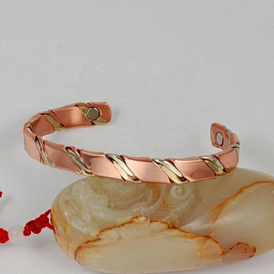 Wollet Mens Pure Copper Bangle  Arthritis Pain Relief Therapy Healthy Copper Magnetic Bracelet
