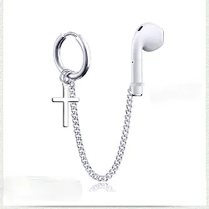 Wollet Sports wireless headset anti-lost stainless steel earrings