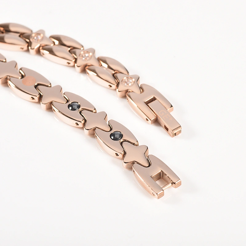 Wollet Rose Gold Plated 316L Stainless Steel 99.999% Germanium Bracelet