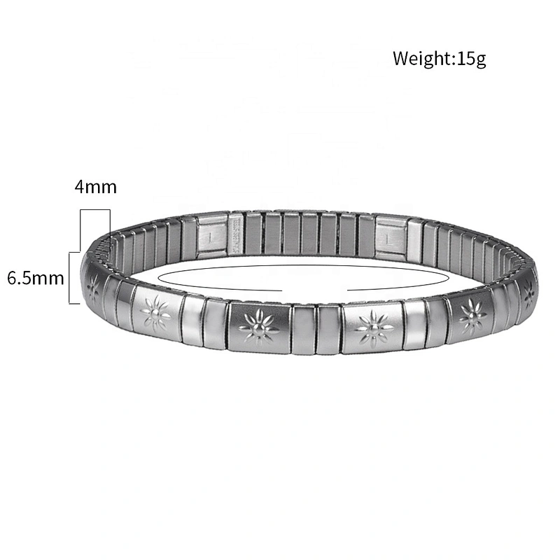 Wollet New Design Flexible Stainless Steel Magnetic Therapy Elastic Bracelet for Women and Girls