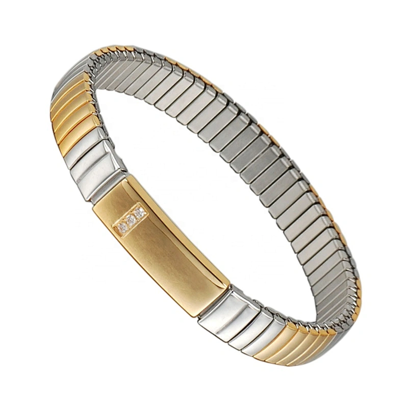 Wollet New Design Flexible Stainless Steel Magnetic Therapy Elastic Bracelet for Women and Girls