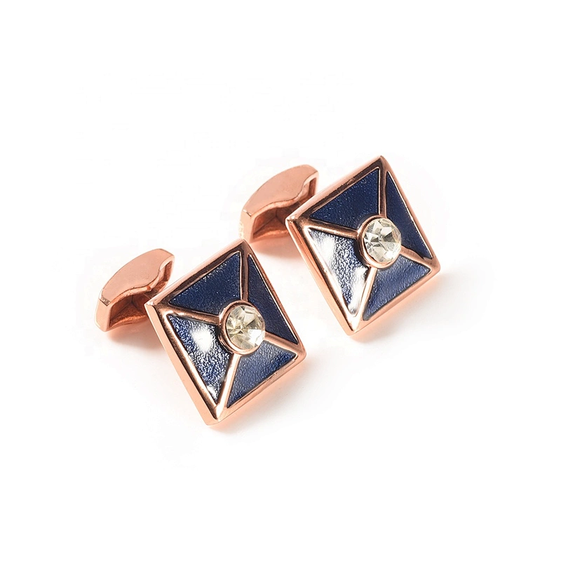 Wollet High Quality Multi-Color Plated Big Zircon 316L Stainless Steel Cufflink For Men Women
