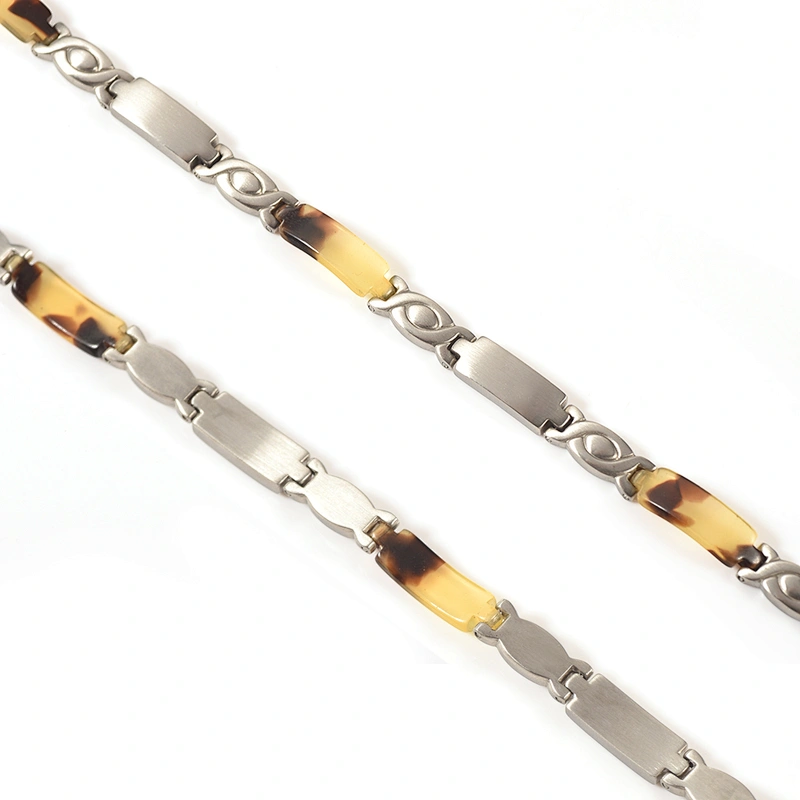2017 new fashionable jewelry amber and 316l stainless steel bracelet clasp