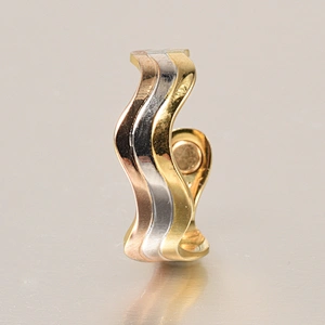 Screw Design Gold Plated Magnetic Mens Antique Copper Ring