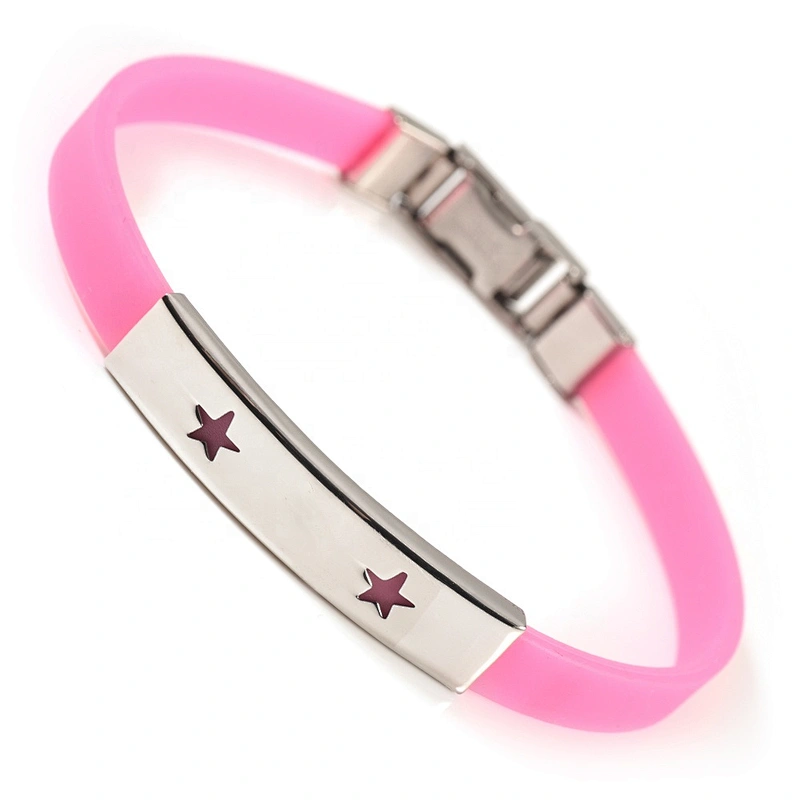 Wollet Fashion Multi-Colour Bio Magnetic Stainless Steel Silicone Bracelet For Children