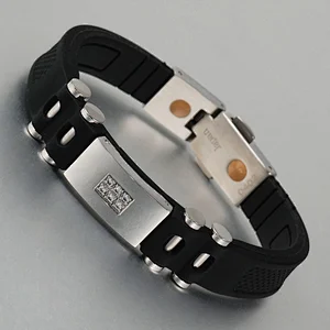 china supplier crystal stone red silicon bracelet with charm