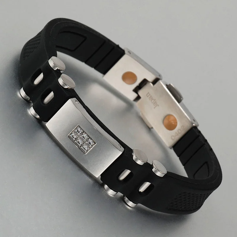 china supplier crystal stone red silicon bracelet with charm