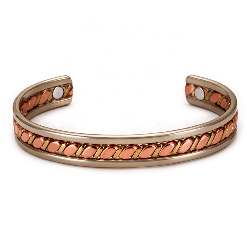 Wollet Mens Pure Copper Bangle  Arthritis Pain Relief Therapy Healthy Copper Magnetic Bracelet