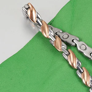 Wollet Hight polished & brushed gold plated stainless steel bracelet