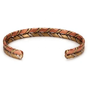 Wollet Mens Pure Copper Bangle  Arthritis Pain Relief Therapy Healthy Copper Magnetic Bracelet