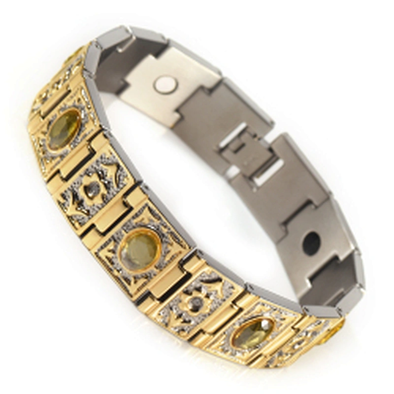 Wollet Fashion Crystal Health Energy Healing Bio Magnetic Titanium Bracelet