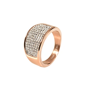 Wollet Wholesale Custom Zircon Wedding Rings Jewelry 316l Gold Plated Stainless Steel Ring For Women