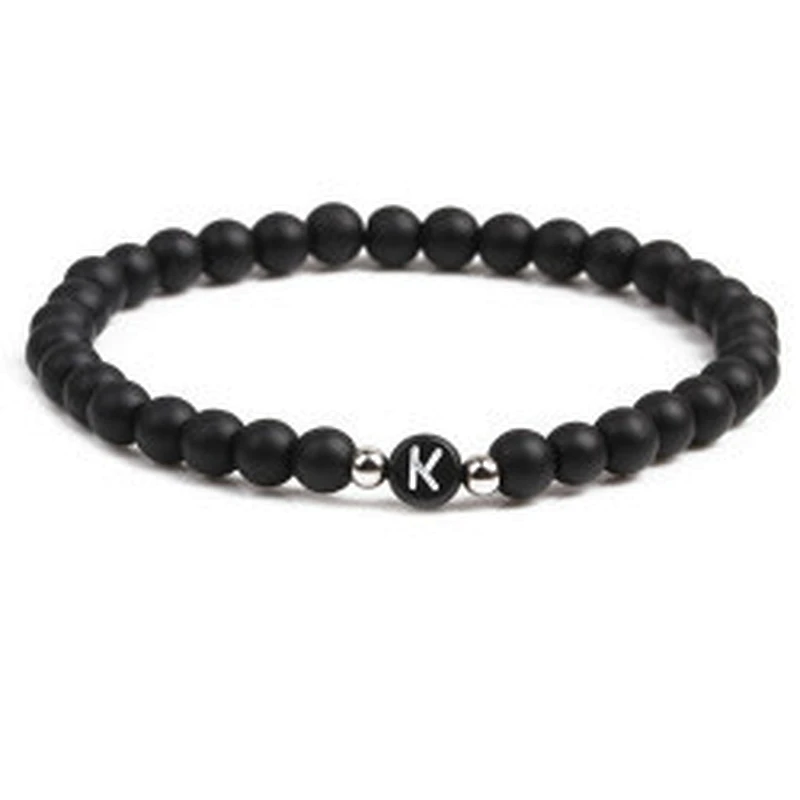 Wollet fashion black small natural lava rock stone bead bracelet