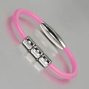 Man 4 in 1 Bio Elements positive Friendly energy sports titanium silicone magnetic bracelet