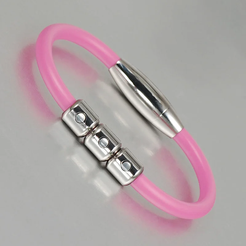 Man 4 in 1 Bio Elements positive Friendly energy sports titanium silicone magnetic bracelet