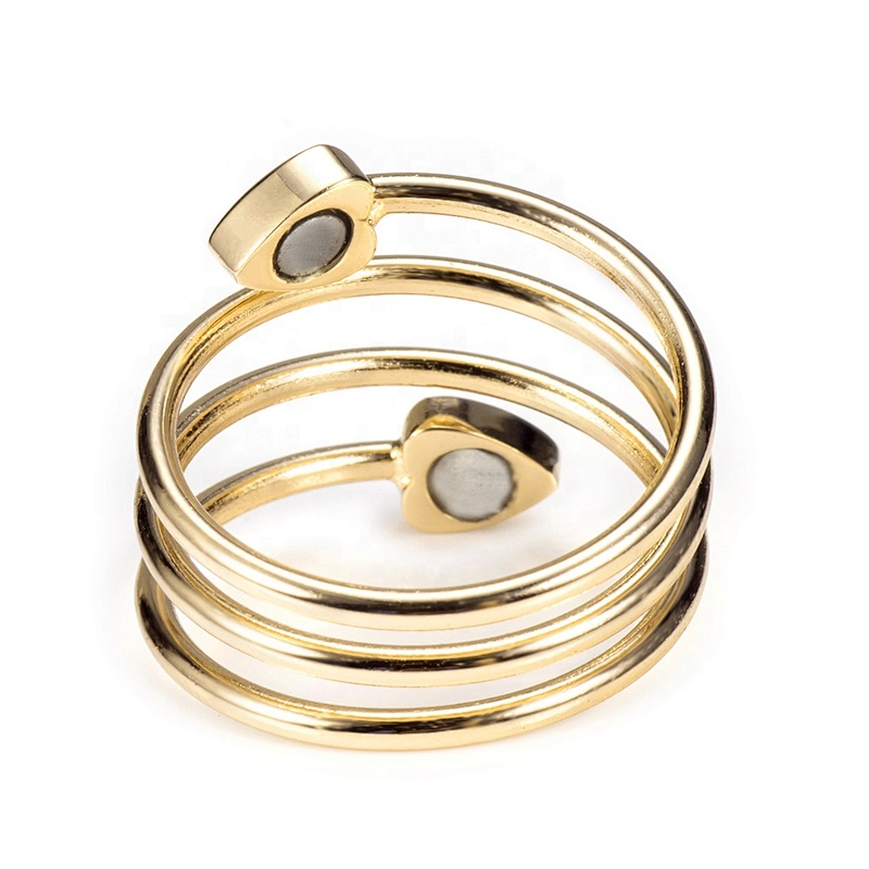 Wollet Magnetic Copper Ring Arthritis Women Pure Copper Rings for Women Adjustable Health with 3PCS Magnets