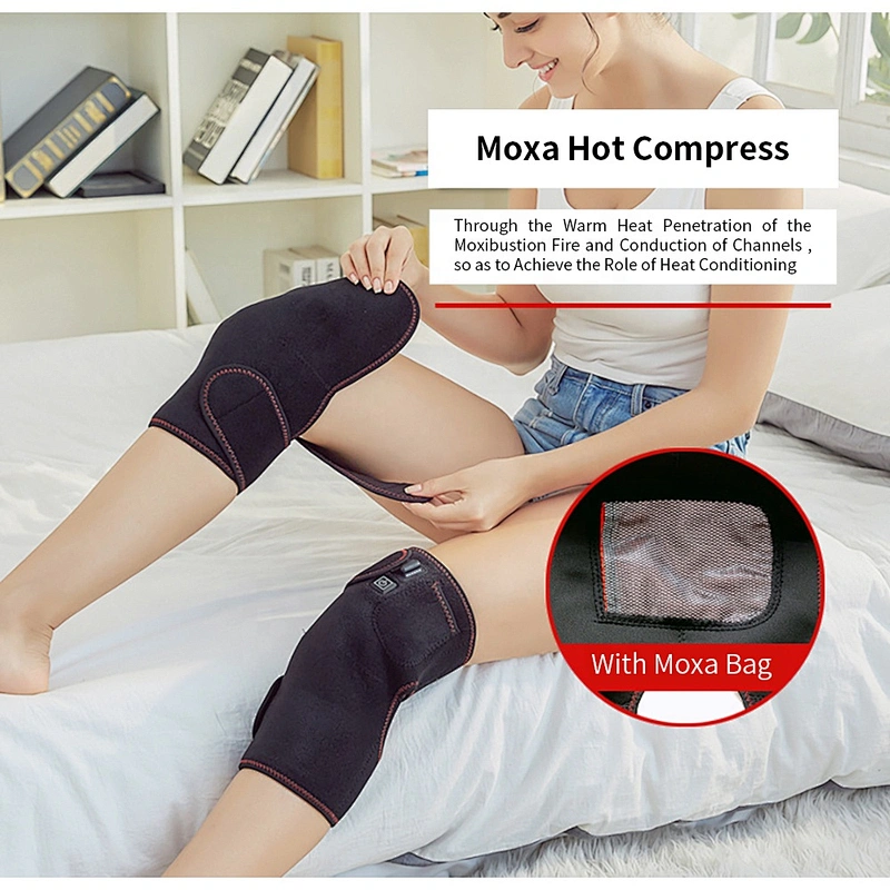 Wollet Rechargeable Wireless Heated Vibration Massager Electric Heating Knee Brace Wrap for Knee Elbow Pain Relief Anywhere